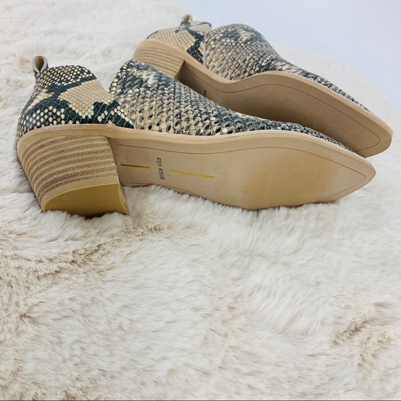 Dolce Vita Bianca Snakeskin Leather Booties - Picture 8 of 8